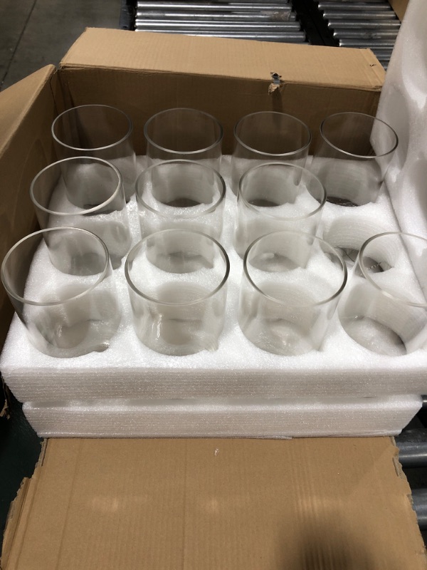 Photo 1 of 11 Pack Clear Glass Cylinder Vases, Table Flowers Vase,Candle Holder for Wedding Decorations and Formal Dinners (12 Inch) 12 Inch-11 Pack