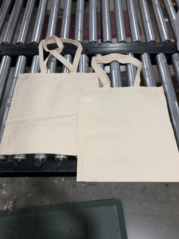 Photo 2 of (2 pack) Eco Bags 100% Cotton Tote Bag 16"x14" with Long Handle