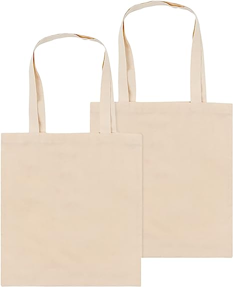 Photo 1 of (2 pack) Eco Bags 100% Cotton Tote Bag 16"x14" with Long Handle
