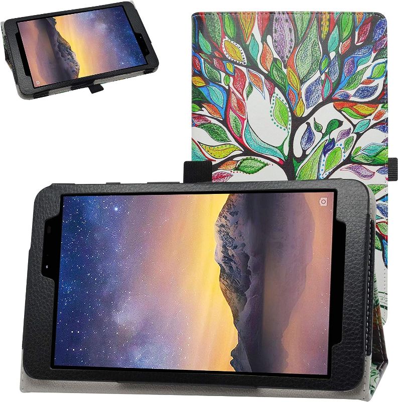 Photo 1 of Bige for Moxee Tablet 8 inch Case,PU Leather Folio 2-Folding Stand Cover for Moxee Tablet MT-T800 (T-Mobile/Sprint) 8" Tablet (Not fit Moxee Tablet 2),Love Tree