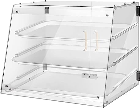 Photo 1 of YBSVO 3 Tray Commercial Countertop Bakery Display Case with Rear Doors - 21" x 17 3/4" x 16 1/2"
