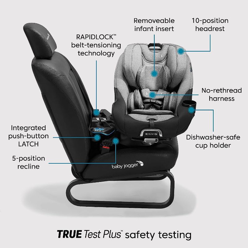 Photo 2 of Baby Jogger City Turn Rotating Convertible Car Seat | Unique Turning Car Seat Rotates for Easy in and Out, Onyx Black