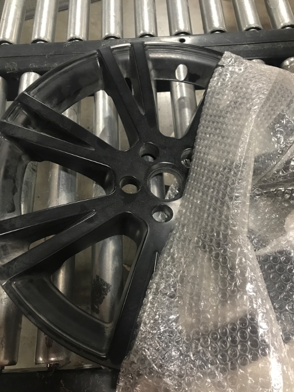 Photo 1 of BASENOR 2023 2022 2021 Tesla Model Y Hubcaps 19 Inch Wheel Cover Wheel Hub Caps OEM Rim Protectors Cover Replacement Matte Black Hubcaps Exterior Accessories Set of 4 Model Y 19 Inch Turbo