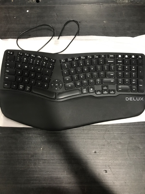 Photo 2 of DELUX Ergonomic Keyboard, Wireless Ergo Split Keyboard with Backlit for Natural Typing and Reduce Hands Pain, USB Receiver, BT5.0, Scissor Switch and Palm Rest for Windows and Mac(GM902A-Black)