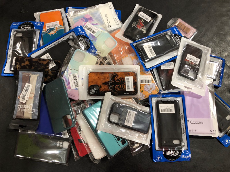 Photo 1 of **BOX LOT** Various Cell Phone Models and Design Cases- 30+ Pcs