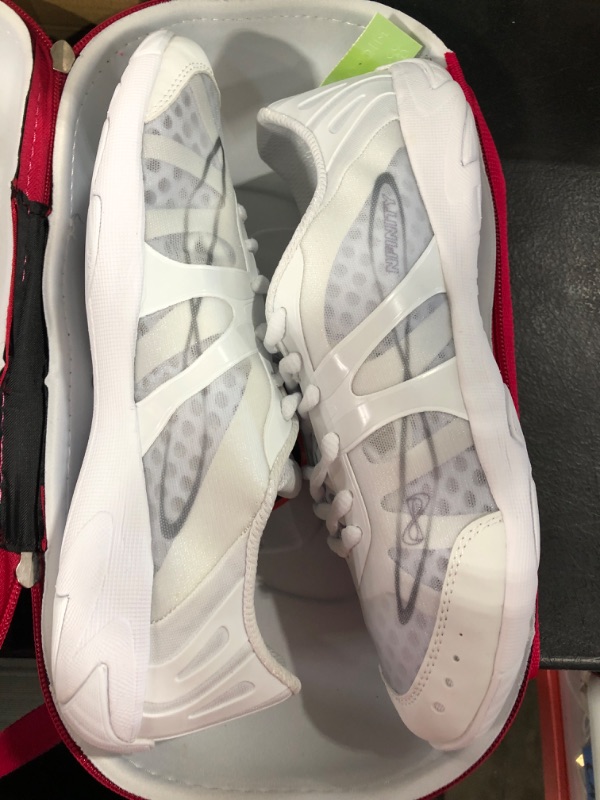 Photo 3 of [Size 9] NIB Nfinity Vengeance Cheer Shoes White Lightweight Athletic W/Carry Case
