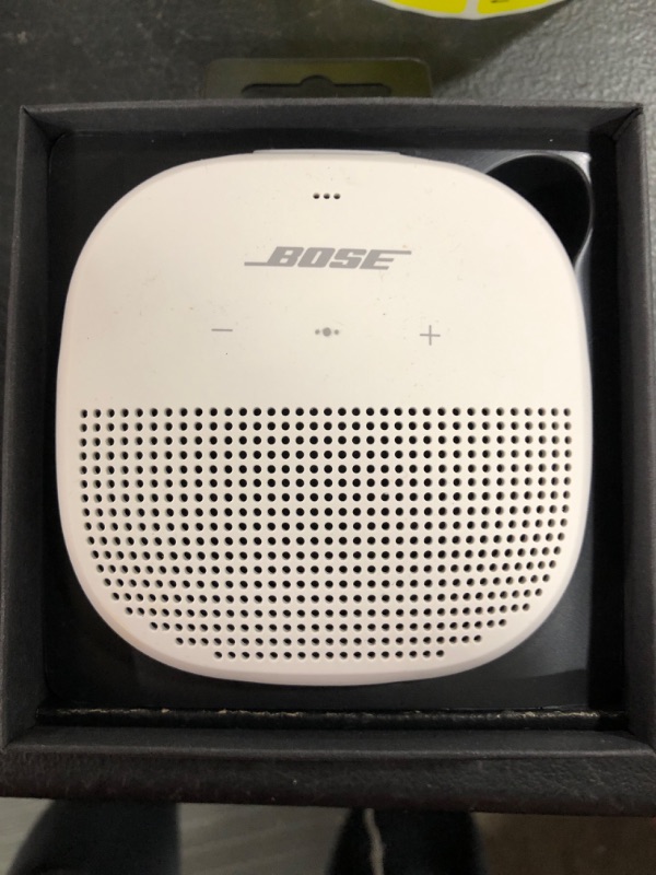Photo 2 of Bose SoundLink Micro Bluetooth Speaker: Small Portable Waterproof Speaker with Microphone, White Smoke White Speaker only