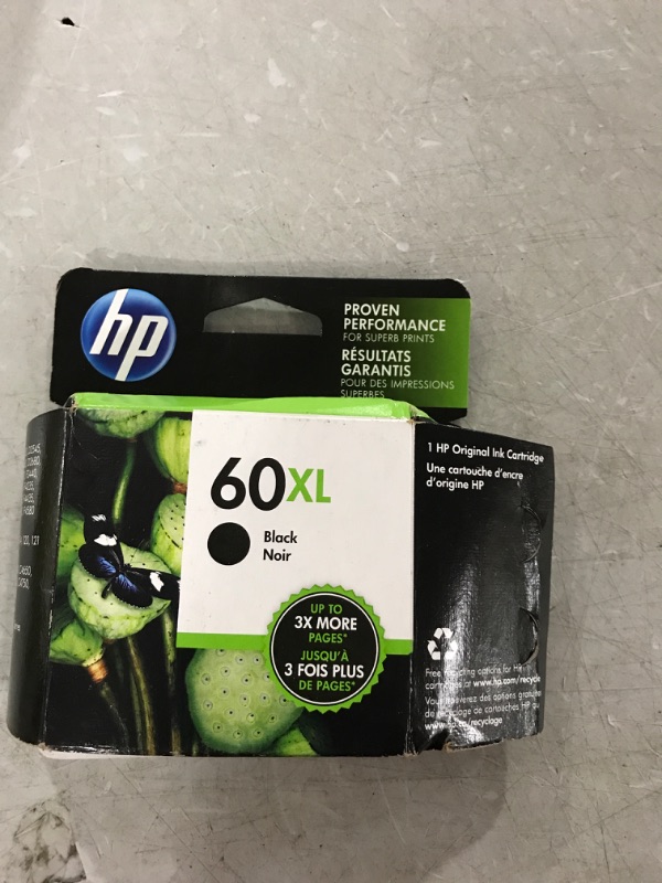 Photo 2 of HP 60XL Black High-yield Ink Cartridge | Works with DeskJet D1660, D2500, D2600, D5560, F2400, F4200, F4400, F4580; ENVY 100, 110, 120; PhotoSmart C4600, C4700, D110a Series | CC641WN