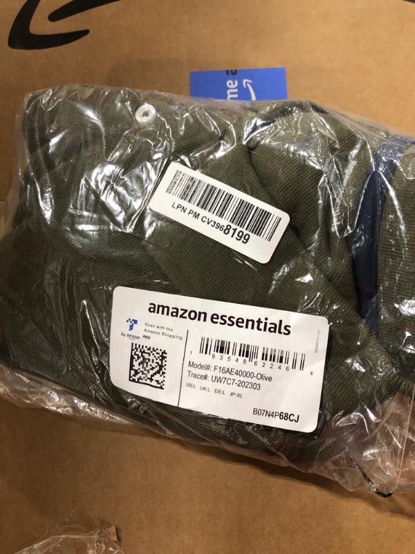 Photo 1 of Amazon Essentials Men's Regular-Fit Cotton Pique Polo Shirt  
SIZE Large Olive