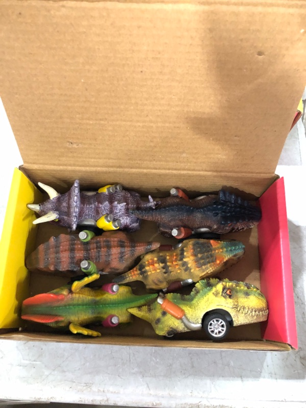 Photo 2 of DINOBROS Dinosaur Toys for Kids 3-5, Pull Back Dinosaur Cars for 3 4 5 6 7 Year Old Boys Girls 6 Pack Dino Toys Gifts for Toddlers