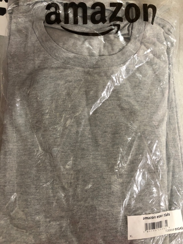Photo 2 of Amazon Essentials Men's Short-Sleeve Crewneck T-Shirt, Pack of 2 2 Grey Heather 
SIZE X-Large