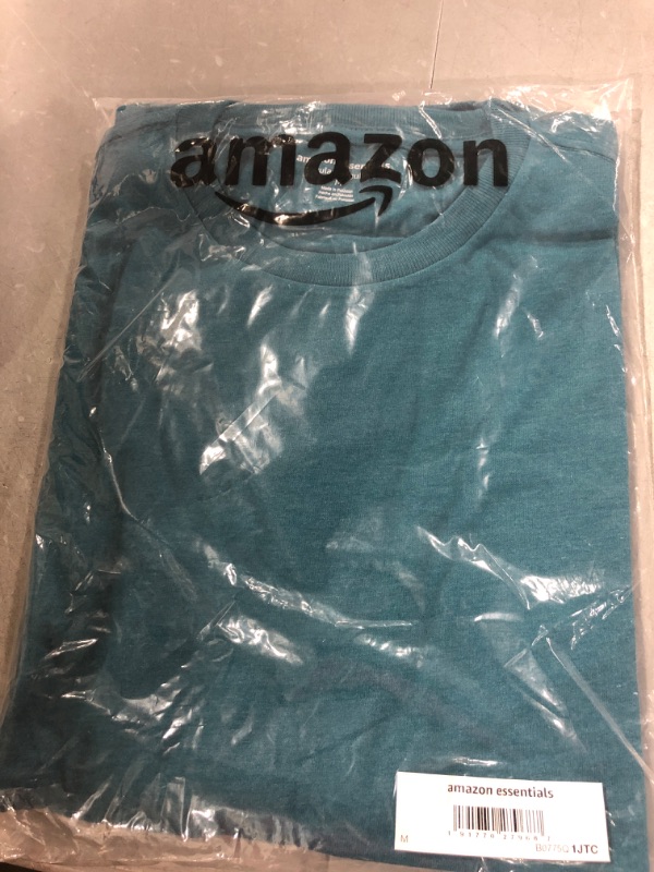 Photo 2 of Amazon Essentials Men's Short-Sleeve Crewneck T-Shirt, Pack of 2 2 Teal Blue Medium