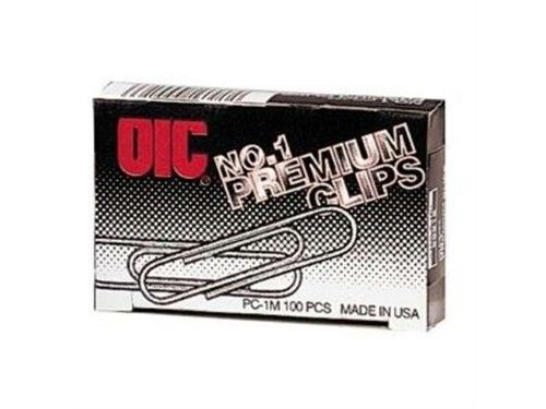 Photo 1 of Officemate Premium Paper Clips, #1, Silver, 100/Box, 10 Boxes/Pack (99916)
