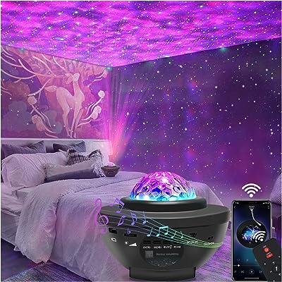 Photo 1 of Limited-time deal: Star Projector Galaxy Light Projector with Remote & Bluetooth Speaker, Multiple Colors Dynamic Projections Star Night Light Projector for Kids Adults Bedroom, Space Lights for Bedroom Decor Aesthetic 