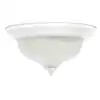 Photo 1 of 11 in. 2-Light White Flush Mount with Frosted Swirl Glass Shade
