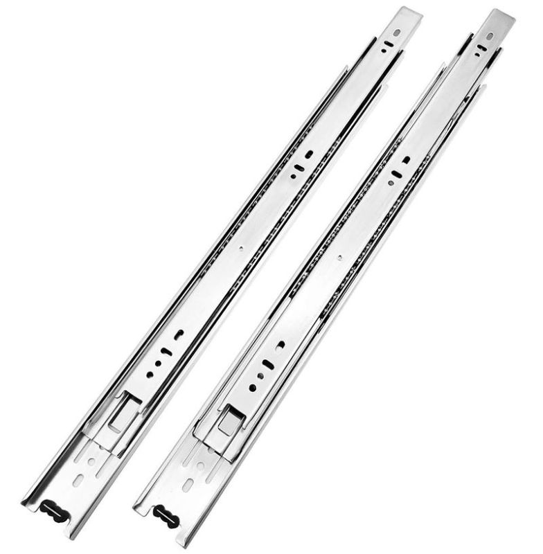 Photo 1 of 20 Inch Hardware 3-Section Full Extension Ball Bearing Side Mount Drawer Slides,100 LB Capacity Drawer Slide 20 Inch Zinc Plated