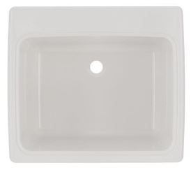 Photo 1 of 25 in. x 22 in. x 13.6 in. Solid Surface Undermount Utility Sink in White