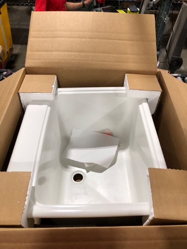 Photo 3 of 25 in. x 22 in. x 13.6 in. Solid Surface Undermount Utility Sink in White