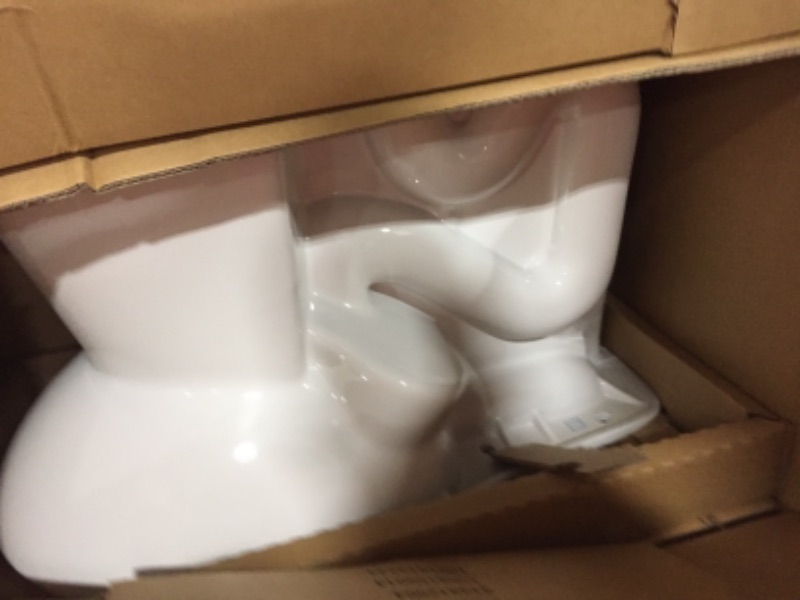 Photo 3 of **BROKEN** Power Flush 2-Piece 1.28 Gallons Per Flush GPF Single Flush Elongated Toilet in White with Slow-Close Seat Included