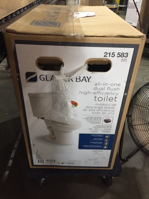 Photo 2 of 2-piece 1.1 GPF/1.6 GPF High Efficiency Dual Flush Complete Elongated Toilet in White, Seat Included