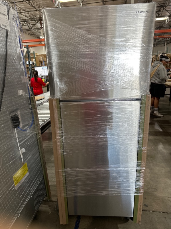 Photo 1 of 15.6 cu. ft. Top Freezer Refrigerator in Stainless Steel, Standard
