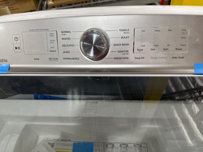 Photo 3 of GE Profile 4.9-cu ft High Efficiency Agitator Smart Top-Load Washer (White)