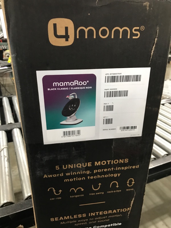 Photo 2 of 4moms MamaRoo Multi-Motion Baby Swing, Bluetooth Enabled with 5 Unique Motions, Black