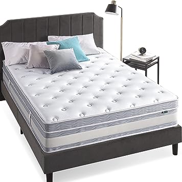 Photo 1 of 14 Inch Cooling Gel Memory Foam HybridMattress, Pocket Innersprings for Motion Isolation, Edge Support, King, White