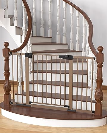 Photo 1 of 
Roll over image to zoom in
Mom's Choice Awards Winner-Cumbor 29.7"-51.5" Baby Gate Extra Wide, Safety Dog Gate for Stairs, Easy Walk Thru Auto Close Pet Gates for The House, Doorways, Child Gate Includes 4 Wall Cups, Brown