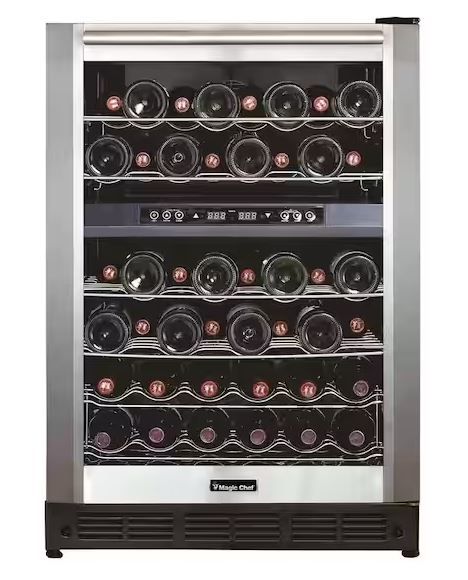 Photo 1 of 44 Bottle Dual Zone Wine Cooler in Stainless Steel
