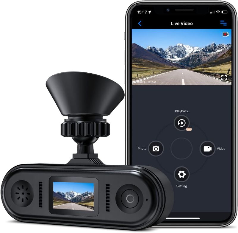 Photo 1 of Dash Cam Built in WiFi Car Dashboard Camera Recorder with FHD 1080P, Mini Screen Dashcams for Cars with Night Vision, Loop Recording, G-Sensor, APP
