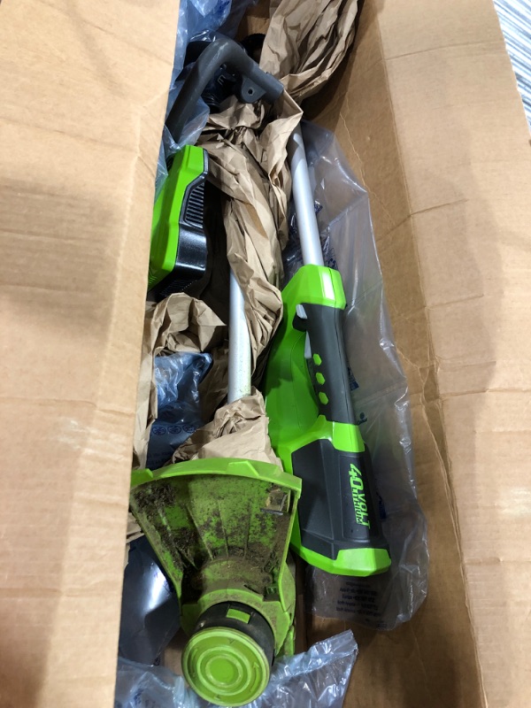 Photo 1 of Greenworks 40V 13-Inch Cordless String Trimmer / Edger (Gen 2), 2.0Ah USB Battery and Charger Included 13" Trimmer (2.0Ah) Gen 2