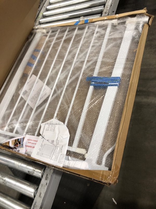 Photo 1 of BalanceFrom Easy Walk-Thru Safety Gate for Doorways and Stairways with Auto-Close/Hold-Open Features, Multiple Sizes 29.1 - 43.3 inch Cool White