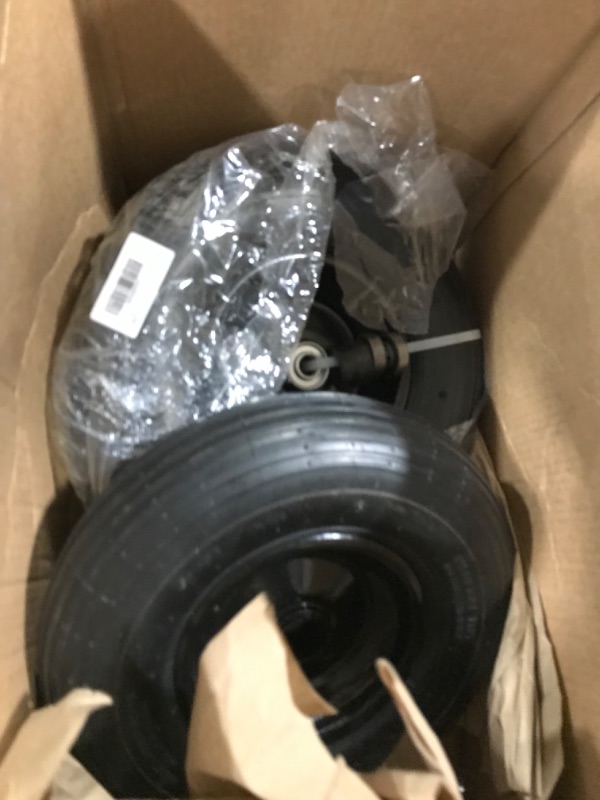 Photo 2 of 4.00-6 Pneumatic Tire and Wheel Compatible with Gorilla cart, 13'' Residential Wheelbarrow Tires Replacement, Air Filled Wheel Assemblies for Garden Carts with 5/8" and 3/4" Center Bearing 2