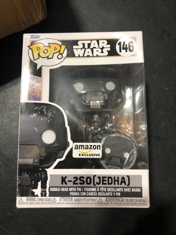 Photo 1 of Funko Pop! Star Wars: Across The Galaxy - K-2SO Vinyl Bobblehead and Enamel Pin, Amazon Exclusive