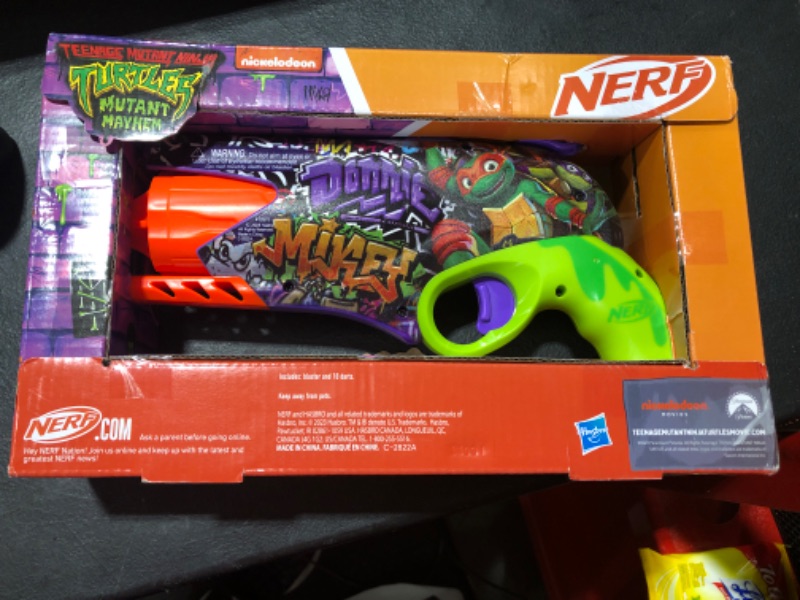 Photo 2 of NERF Teenage Mutant Ninja Turtles Blaster, 10 Elite Darts, Toy Foam Blasters for 8 Year Old Boys & Girls & Up