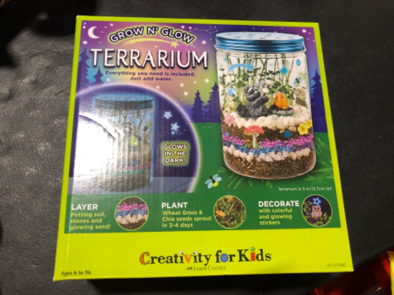 Photo 2 of Creativity for Kids Grow 'N Glow Terrarium Kit for Kids - Science Activities for Kids Ages 5-8+, Kids Craft Kits and Creative Gifts for Kids