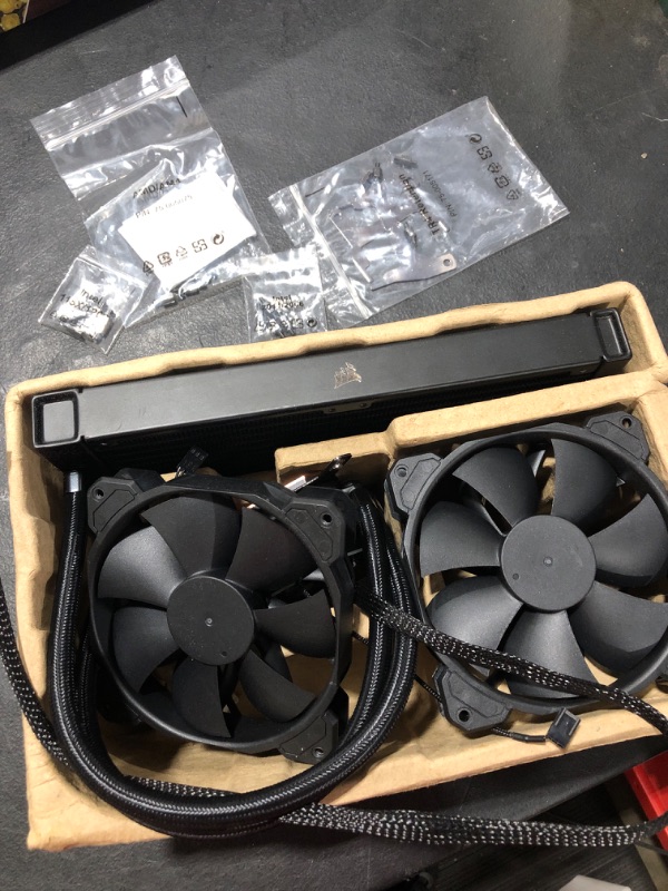 Photo 2 of Corsair iCUE H100i Elite CAPELLIX XT Liquid CPU Cooler - Two AF120 RGB Elite Fans - 240mm Radiator - Intel® LGA 1700, 1200, 115X, 2066, AMD® AM5, AM4 - Included iCUE Commander CORE - Black ELITE CAPELLIX XT 240mm Radiator Black