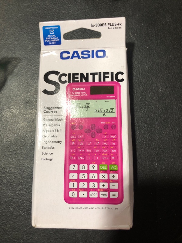 Photo 2 of Casio fx-300ESPLS2 Pink Scientific Calculator Small