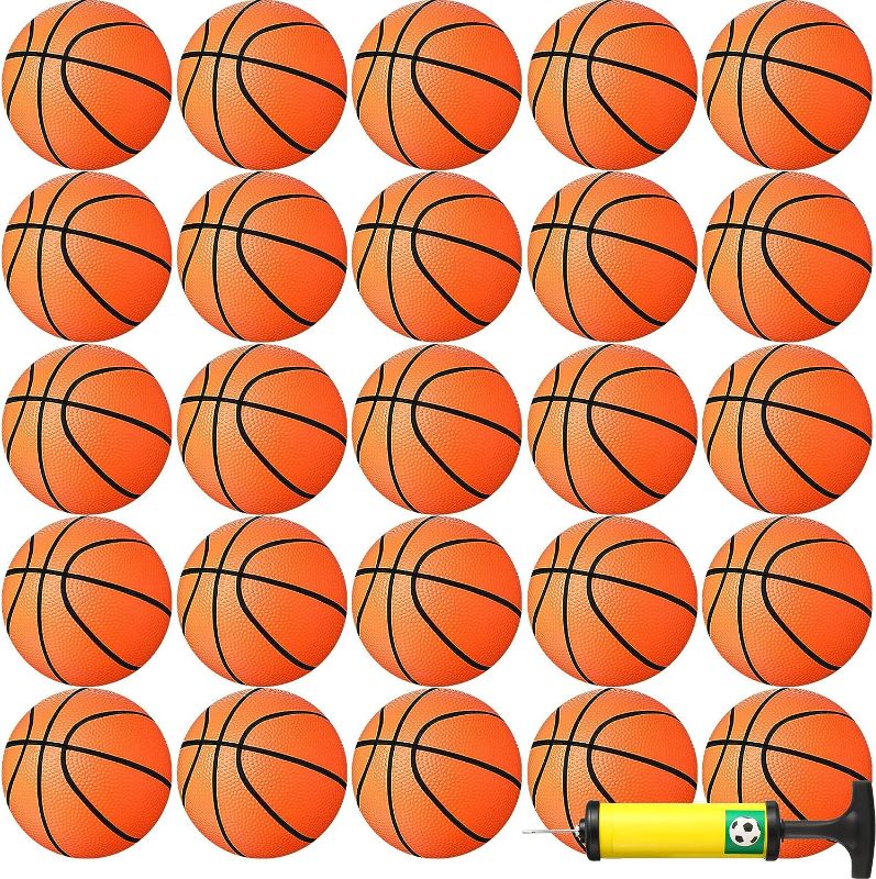 Photo 1 of 32 Pcs 5 Inch Mini Basketball PVC Small Basketball Balls with Inflation Pump Inflatable Basketball Mini Basketball Toy Party Favors for Indoor Outdoor Mini Hoop Basketball Birthday Party Sports Game
