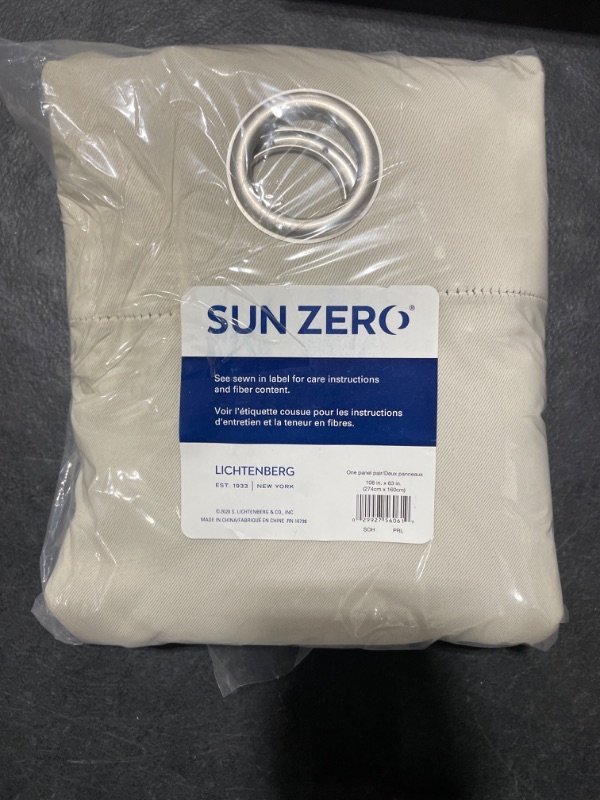 Photo 2 of Sun Zero Soho 2-pack Blackout Energy Efficient Grommet Curtain Panel Pair, 54" x 63", Pearl 2 Pearl Off-white 54" x 63" Pair