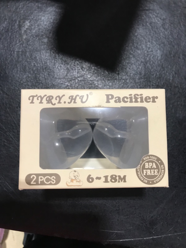 Photo 2 of 2 PACK TYRY.HU Soother Baby Pacifiers , BPA-Free Silicone Newborn Pacifiers with Leaf Handle & 2 Air Holes for Safety to Baby, Koala Shape Pacifier, 4 Set with Pacifier Holder Case(Clear) 6-18 Month?2 pack? Clear