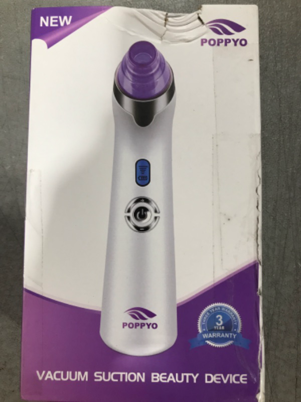 Photo 2 of Blackhead Remover, POPPYO Blackhead Vacuum, Electric Facial Vacuum Cleaner, Pore Vacuum Extractor Tool, Comedo Removal Beauty Suction Device for Women(Purple)
