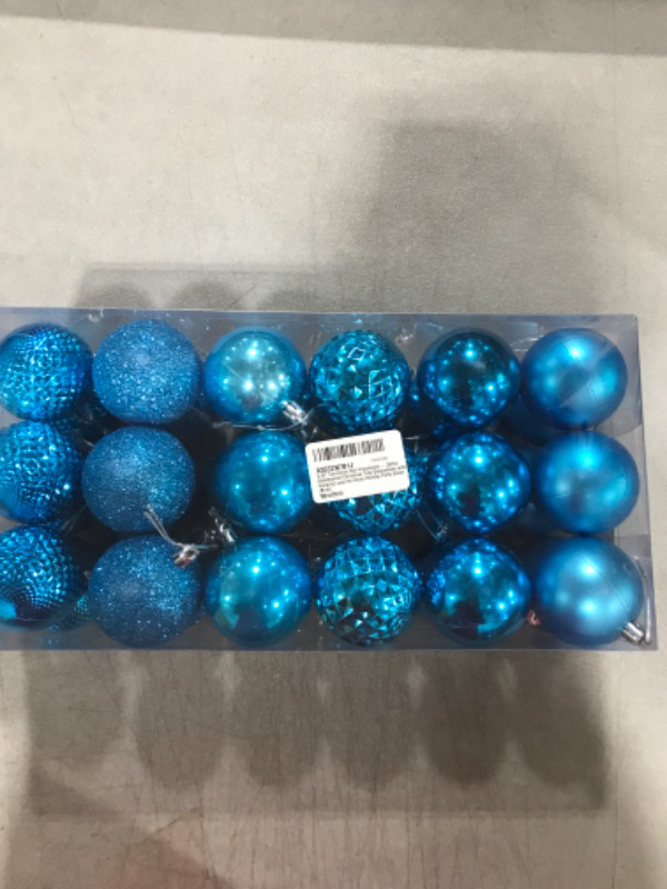 Photo 2 of 2.36" Christmas Ball Ornaments - 36Pcs Shatterproof Christmas Tree Decorations with Hanging Loop for Xmas Holiday Party Decor (Blue)