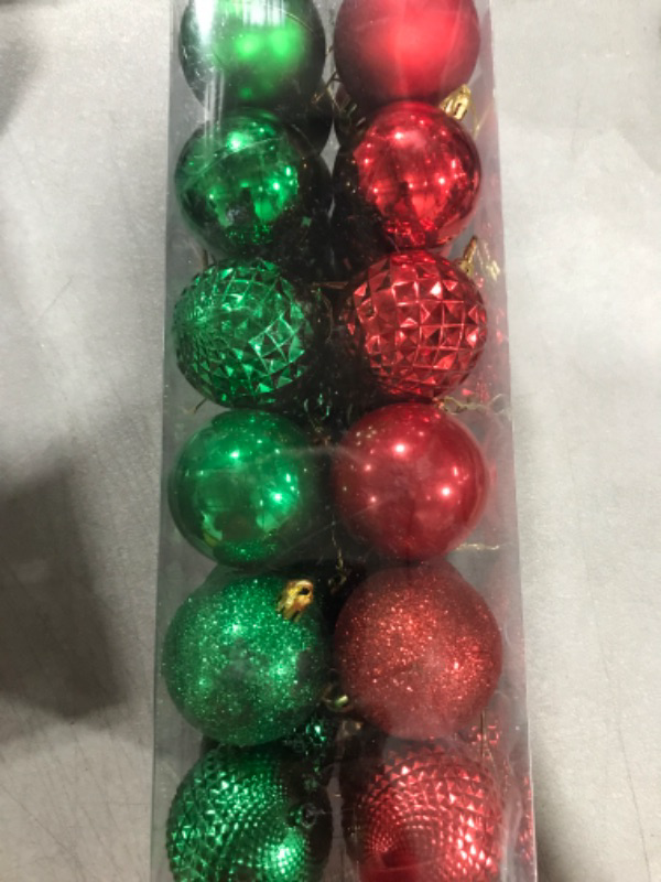 Photo 1 of 2.36" Christmas Ball Ornaments - 36Pcs Shatterproof Christmas Tree Decorations with Hanging Loop for Xmas Holiday Party Decor (red/green)