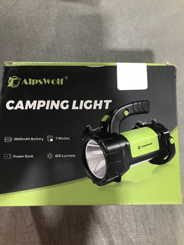 Photo 2 of Camping Lantern Rechargeable, AlpsWolf LED Flashlight Spotlight Lantern with 800LM, 3600 Capacity Battery Powered, Portable Bright Camping Light for Emergency, Outdoor Hiking, Power Outages

