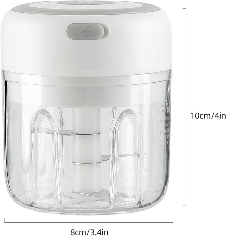 Photo 1 of AYOTEE Cordless Electric Small Food Choppers, Mini Food Processor for Garlic Veggie Vegetables Fruit, Salad Mincing & Puree,Kitchen, 1 Cup 250ML, BPA free, White