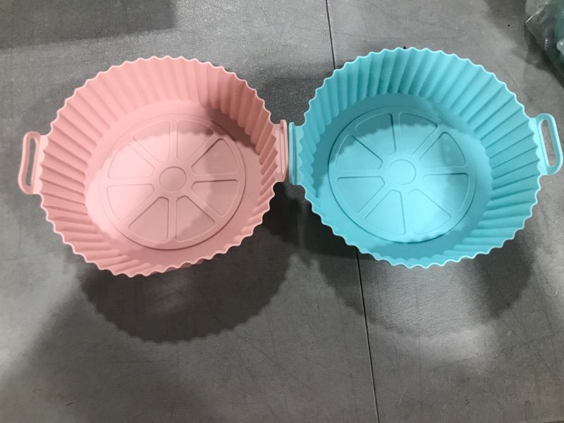 Photo 1 of 2 PCS Air Fryer Silicone Pots, PandyCare Air Fryer Silicone Liners 8.65 Inch Food Safe Air Fryer Oven Accessories, Reusable Liner Fits 4-7Qt Air Fryer