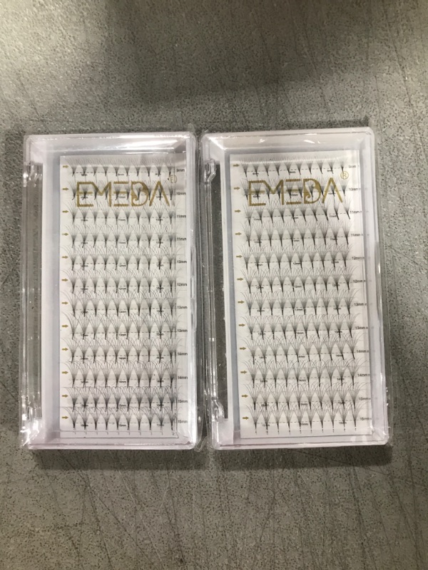 Photo 2 of 2 EMEDA Thin Base 6D Premade Fans Eyelash Extensions Mixed Tray Pointy Base Volume Lash Extensions Middle Tape Long Stem Russian Point Premade Lash Extensions Fans (6D .07 C 9-15mm Mix Length)