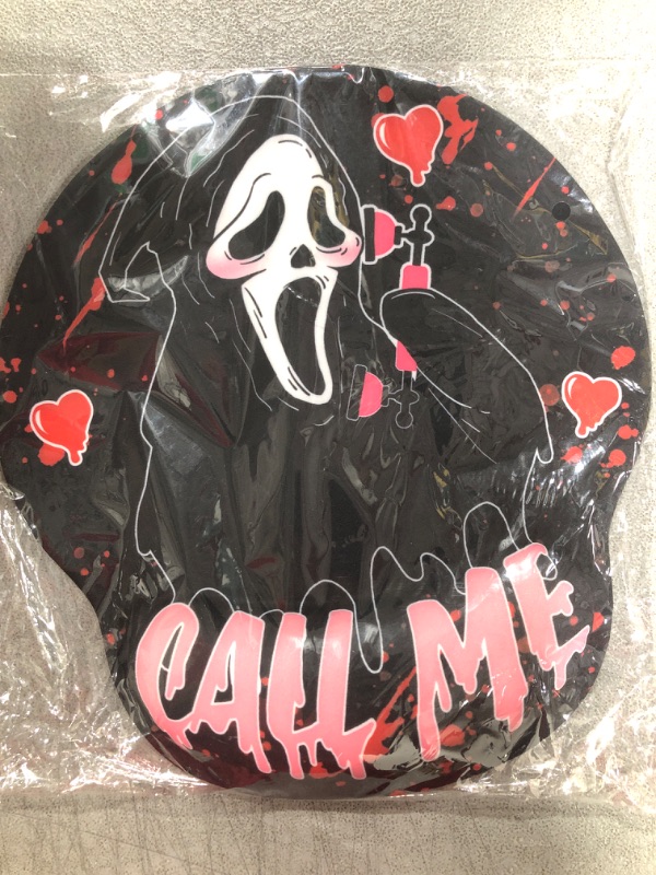 Photo 1 of Call me- scream themed mouse pad with wrist support and 1 coaster 